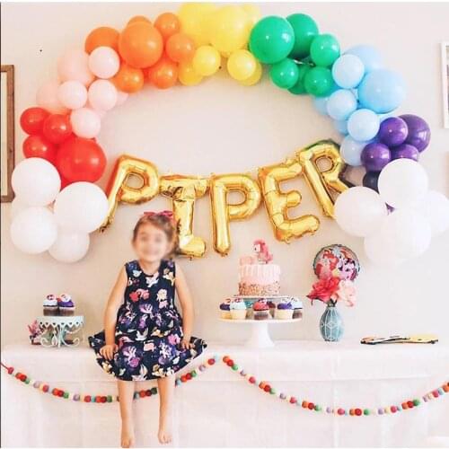 79Pcs Custom DIY Rainbow Balloon Garland Arch Kit Macaron Latex Balloons 1st Birthday Party For Baby Shower Girls Decoration