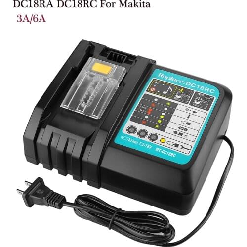High Quality DC18RC Li-ion Battery Charger 3A/ 6A Charging Current For Makita 14.4V 18V BL1830 Bl1430 DC18RC DC18RA Power tool