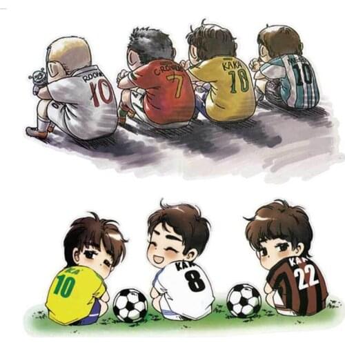 Funny Cartoon Car Sticker Car Styling Decoration Football Player Pattern Sticker Waterproof Decals Auto Accessories