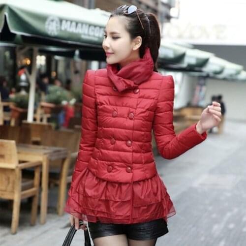Women Winter Casual Cotton Padded Jacket Female Turndown Collar Parka Lady Oversize Warm Loose Double Breasted Outerwear X430