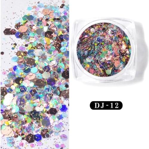 12-color Shining Light Onion Powder Ultra-thin Nail Glitter Sequins B99