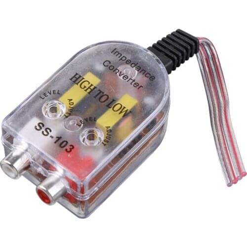 12V RCA Car Stero Radio Converter Speaker High To Low Amplifier Audio Impedance Converter
