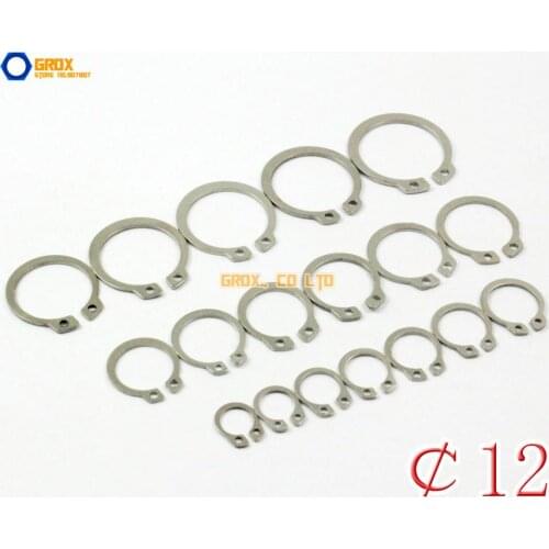 200 Pieces 12mm 304 Stainless Steel External Circlip Snap Retaining Ring