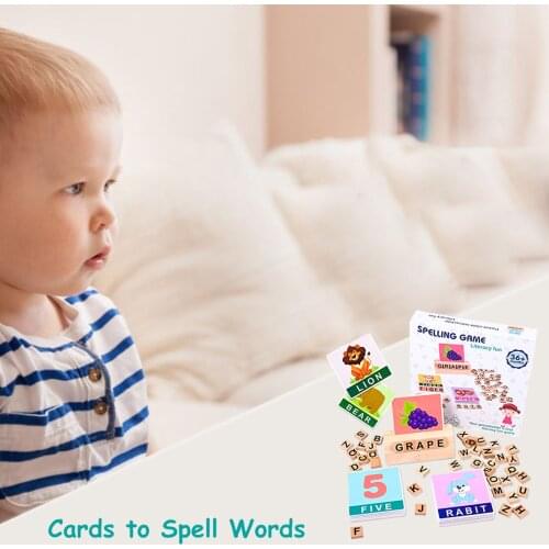 2021 New Wood Spelling Words Game Kids Early Educational Toys For Children Learning Wooden Toys Montessori Education Puzzle Toys