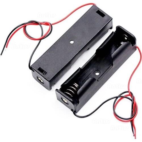 900pcs/lot MasterFire Plastic 1 x 18650 Battery 3.7V Clip Storage Holder Box Black Case Cover With Wire Lead