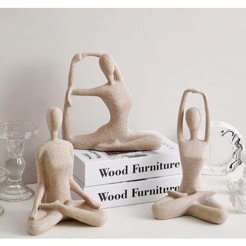 Abstract Figure Sculpture Modern Art meditation Resin Stuate Hoem Decoration Accessories Living Room Office Deocration Gifts