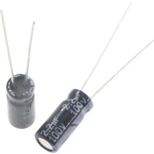 50pcs aluminum electrolytic capacitor 100V2.2UF 2.2uf100v volume: 5x11
