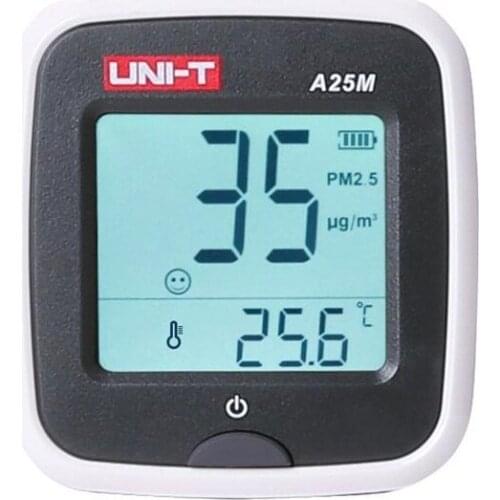 UNI-T A25M PM2.5 Tesers Air Quility Monitor Measurement 0~500ug/Cubic meters Auto Range Overload Indicate Input Polymer Battery
