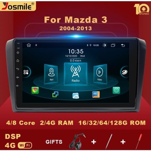 2 din Android 10 Car Radio For Mazda 3 bk 2004-2013 Mazda3 Multimedia Player Navigation AudioGPS AI Voice Control DSP 4G Carplay