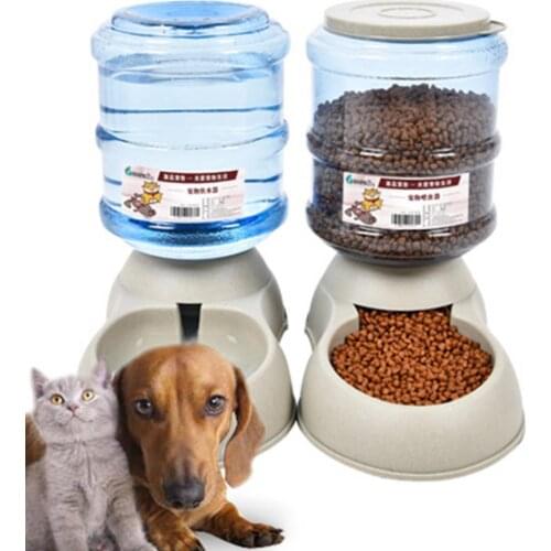40%HOT3.75L Pet Cat Dog Automatic Feeder Food Drink Animal Bowl Water Bowl Dispenser