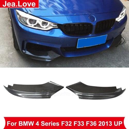 Real Carbon Fober Car Front Aprons Bumper Side Splitter For BMW 4 Series F32 F33 F36 MT Style Performance Style 2013 UP