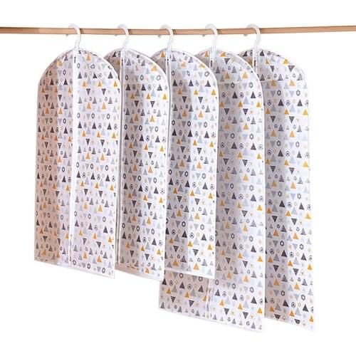 Transparent EVA Printed Dust Cover Clothes Hanging Bags Home Suit Coat Dust Cover Storage Wardrobe Organizer 1pcs/lot JG004