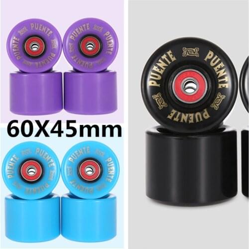 Black Blue Purple 60MM 45mm Road Skateboard wheel with ABEC9 Reds Bearing Long Board Skate Board 4 pieces 60mmX45mm 82A Wheels