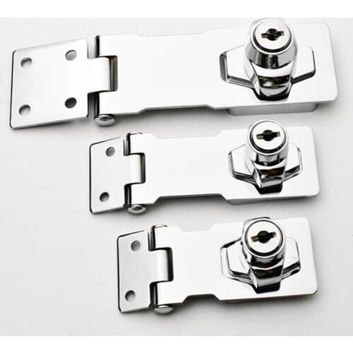 Multi-function Child Lock Closet Door Chrome Plated Metal Keyed Hasp Lock Drawer Lock Cabinet Latch Cupboard Desk Hasp Locks