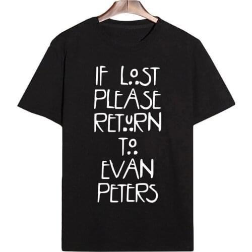 Fashion Unisex T-Shirts American Horror Story If Lost Please Return To Evan Peters MenS T Shirts Clothing Graphic Tees & Tops