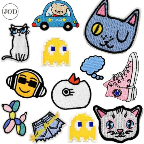 Cartoon Anime Patch Iron on Clothes Embroidery Patches for Clothing Applique Ironing Kid Sticker Sewing Accessories Badges Cat