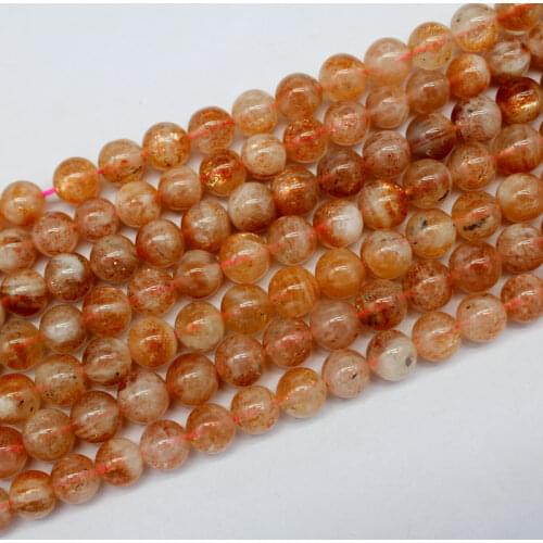 Natural Amazing Gold Sun Stone Round Loose Beads for Jewelry Making 4 6 8 10 MM