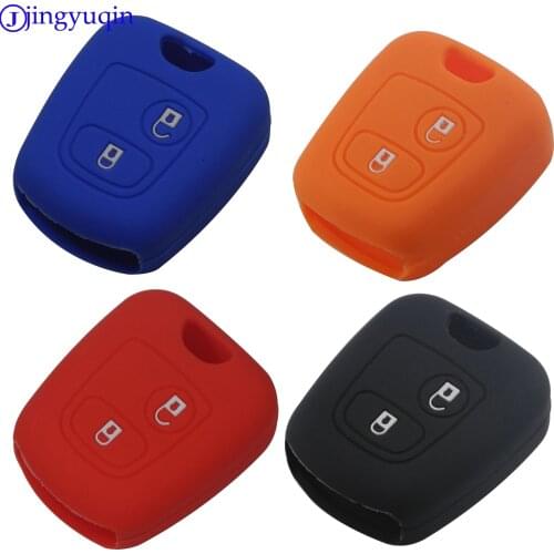 Jingyuqin New Remote Car Key Silicone Rubber Case Cover For Peugeot 107 206 307 207 408 Key Protector Holder Shell 2 Buttons