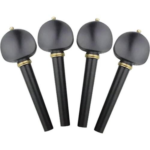 One Set Violin Ebony Pegs Peg with Bronze Ring Point fit 4/4 Size String