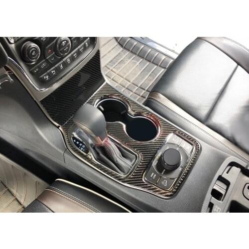 ABS Carbon Fiber Car Gear Shift Knob Water Cup Storage Box Frame Panel Cover Trim For Jeep Grand Cherokee 2010-2016 2017 2018
