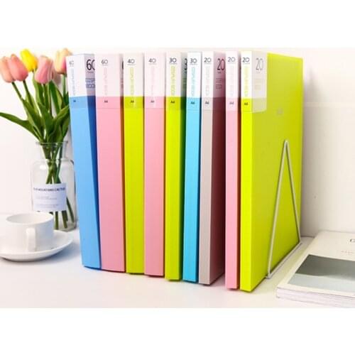 A4 File Folder Display Book 20/30/40/60 Pages Large capacity Transparent Insert File Document Storage Bag School Office Supplies