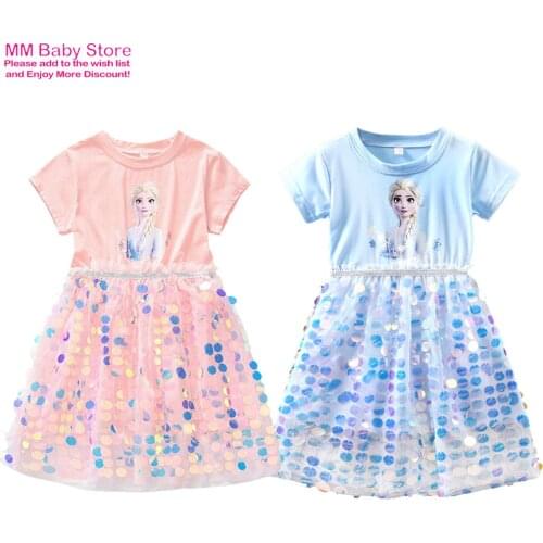 Girl Dress Summer Baby Kids Clothes Princess Anna Elsa Dress Snow Queen Cosplay Costume Party Birthday Children Clothing