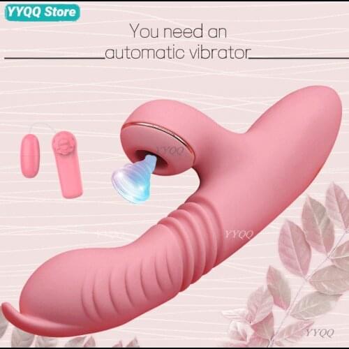 Fully Automatic Telescopic Womens Vibrator Heating Function Female Masturbator Sucking Vibrating Dildo Vagina Massage Sex ToyS