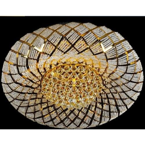 LED Crystal Ceiling Lamps Modern Gold Crystal Ceiling Lights Fixture American Round Birdnest Home Indoor Lighting 3 White Color
