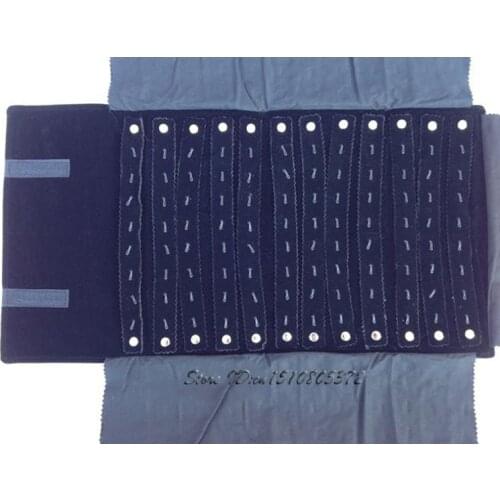 Superior All Black Jewelry Display Rolls Travel Portable Organizer Velvet Bag Foldable For Pendant Accessories Storage Pouch