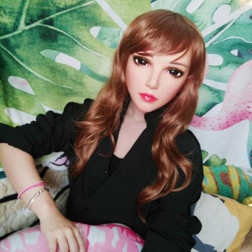 Sha-03)Female Sweet Girl Resin Half Head Kigurumi BJD Eyes Crossdress Cosplay Japanese Anime Role Lolita Mask With Eyes And Wig