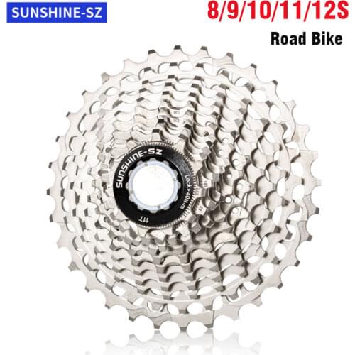 SUNSHINE Road Bike Freewheel 8/9/10/11/12 Speed Cassette Ultralight 11-25/28/32/34T Steel Bicycle Freewheel Cycling Accessories