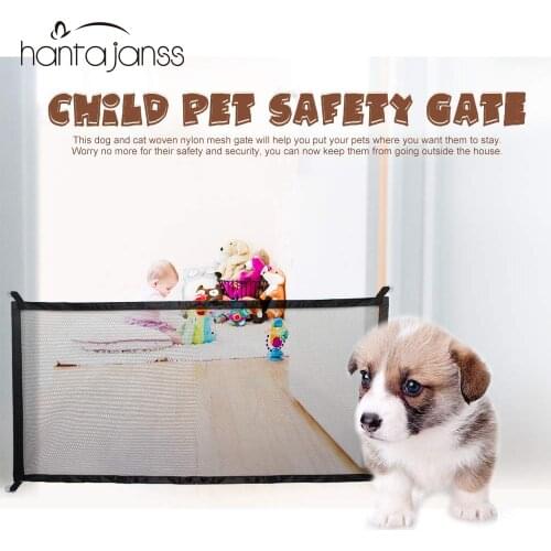 Pet Dog Gate Ingenious Mesh Magic Pet Gate For Dogs Safe Guard and Install Pet Dog Safety Enclosure Dog Fences Dropshipping