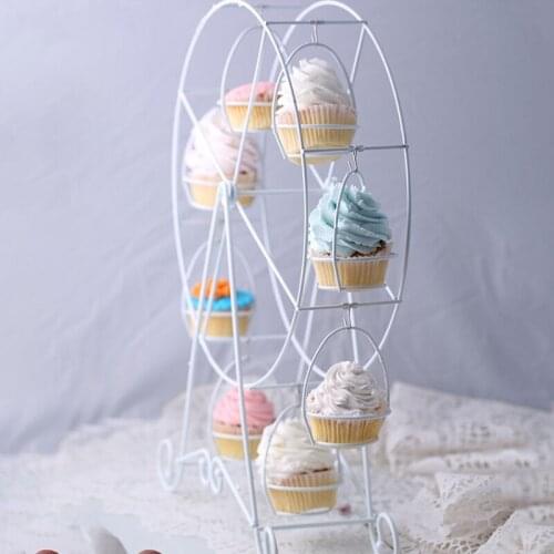Party Rotatable Pastry Cupcake Holder 8 Cups Supplies Cake Stand Ferris Wheel Kitchen Home