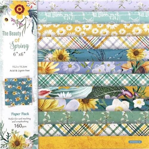 YPP CRAFT 12 Sheets The Beauty Spring Scrapbooking Pads Paper Origami Art Background Paper Card Making DIY Scrapbook Paper Craft