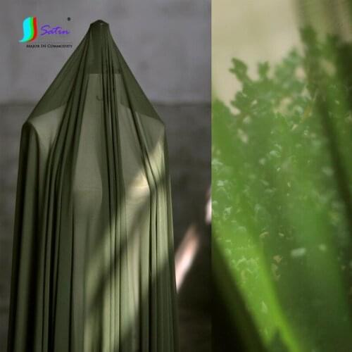 High-stretch Green 95% Brocade 5% Spandex Translucent Knitted Mesh Fabric Dress Curtain Background DIY Decorative Package Fabric