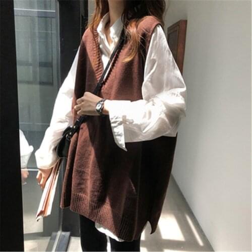 Vest Women Striped V-Neck Daily Knitted Stylish Students Korean Style Sleeveless Outwear Female Coats All-match Leisure Pullover
