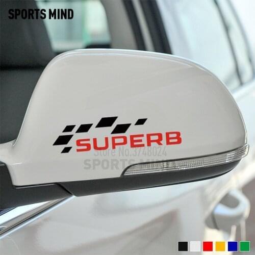 1 Pair Vinyl Car Styling For Skoda Superb VRS Exterior Accessories Car Rear view Mirror Stickers Decals Automobiles