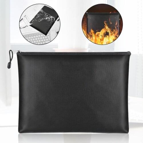1PC Multifunctional Fireproof Zipper Bag Safe Storage Pouch Waterproof Money Bags File Envelope Holder For Office Business Decor
