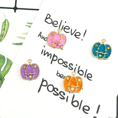 10pcs/lot Halloween Series Hat Pearlescent 19*20mm Enamel Accessories Headdress Earrings Pendant For DIY Jewelry Making XL614