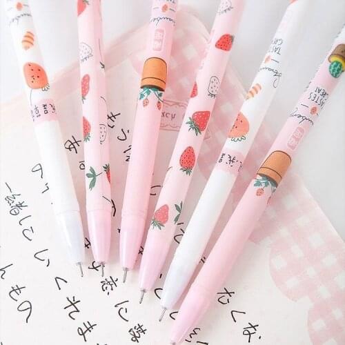 12pcs/set Kawaii Gel Pen Cute Black Ink Neutral Pens Office School Writing Supplies Girl Gift