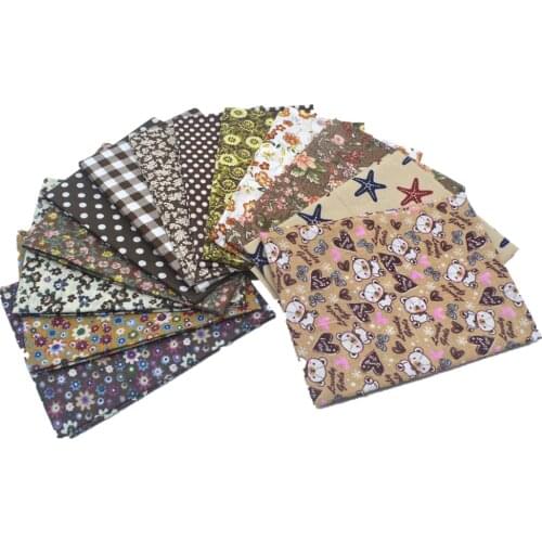 13pcs 50x50cm Brown series100% Cotton Fabric Sewing Tilda Doll Cloth DIY Quilting Patchwork Tissue Textile Telas Costura Felt