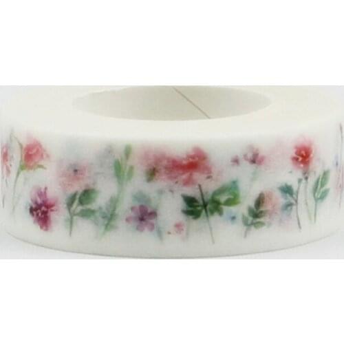 2pcs/lot Lovely red flowers washi tape Adhesive Tape DIY Scrapbooking Sticker Label Masking Craft Tape School Office Supply