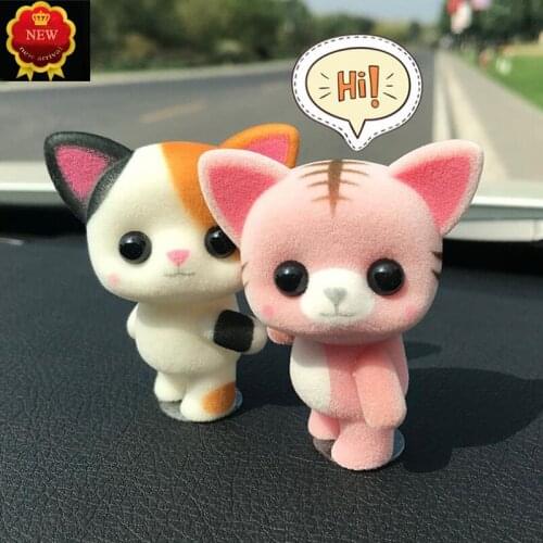 2019New Car Auto Ornaments Creative Cartoon Doll Flocking Small Animal Car Interior Decoration Accessories Auto products Gifts