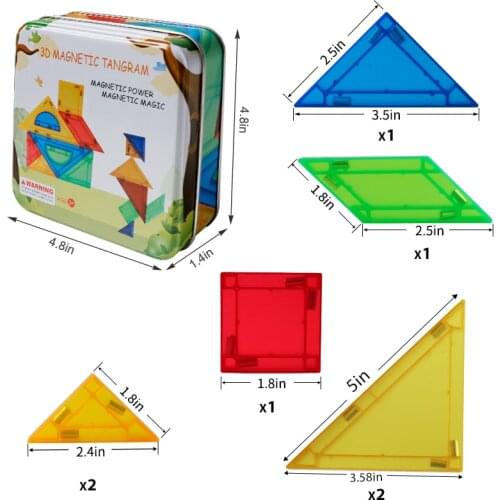 2020 New Arrival 7 PCS Magnetic Childrens 3D Tangram Toys for Children XMAS Best Gifts