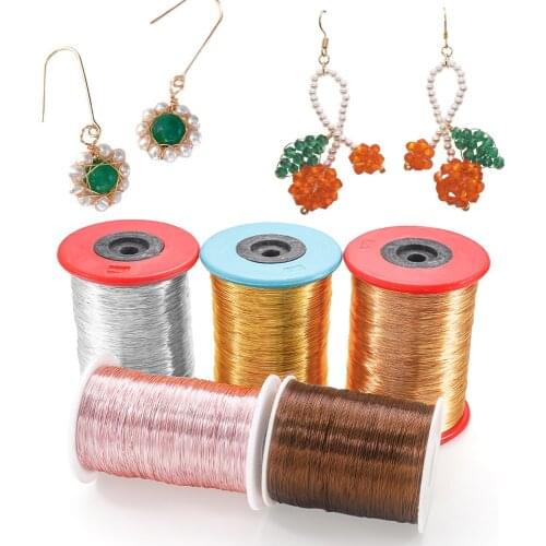 1KG/Roll 0.2-1mm Not Fade Solid Colorfast Copper Wire Beadings Cord Cord String Beading Wire DIY For Jewelry Making Accessories