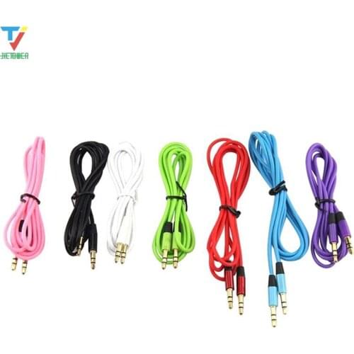 300pcs/lot 3.5mm audio cable cord Car Aux Extension Cable 120cm for mp3 for phone colorful wholesale cheap