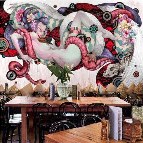 Custom 3D wallpaper mural modern fashion personality hand-painted graffiti bar background wall luxury decoration wallpaper