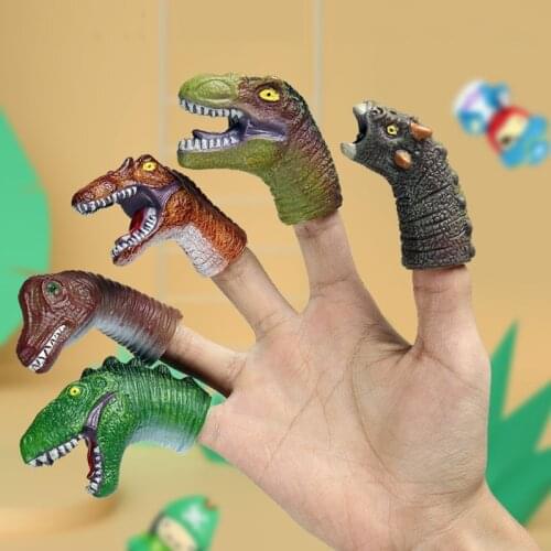 5pcs/set Dinosaur Animal Finger Puppet Children Early Education Puzzle Toy B36E