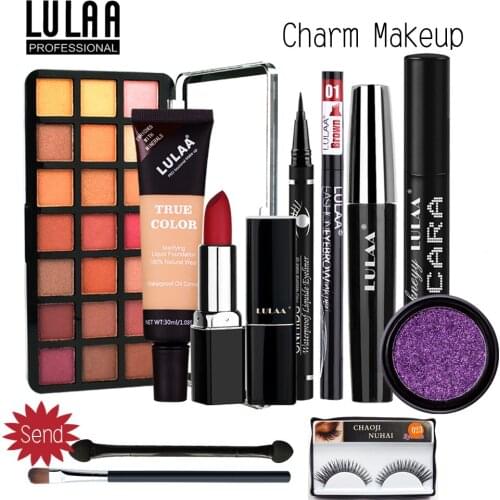 LULAA 8Pcs Daily Use Cosmetics Makeup Sets Make Up Cosmetics Gift Set Tool Kit Makeup Gift
