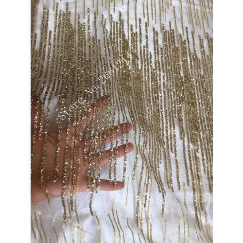 African shining glitter sequins glued on embroidery african tulle mesh fabric for wedding dress/evening/party dress BZL-65492